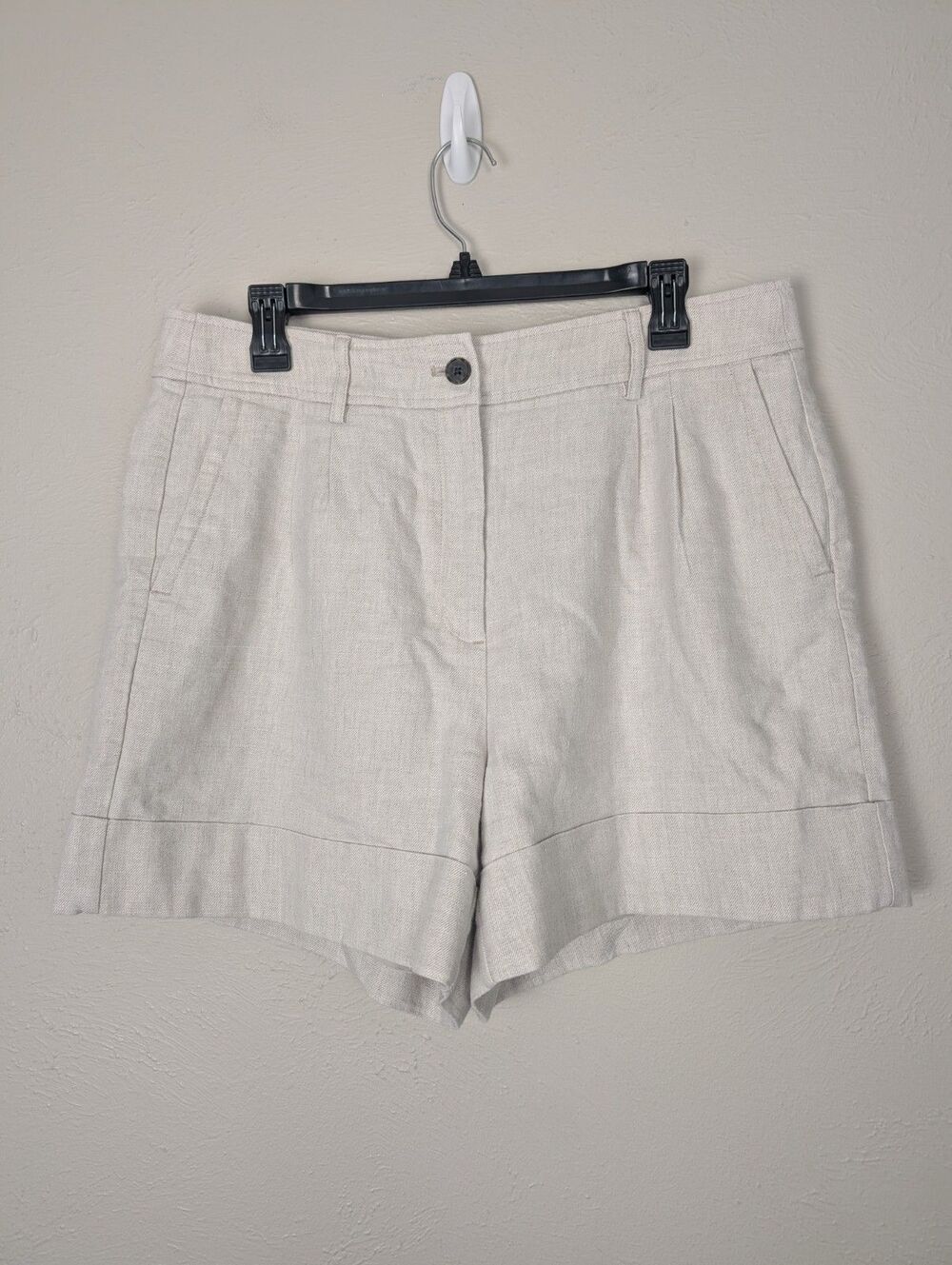 J.Crew Remi High Waist Linen Blend Shorts in Flax Ivory